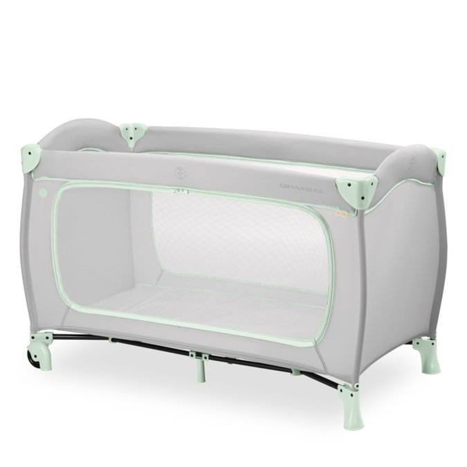 Child's travel bed Sleepy (with casters) | light grey-mint 