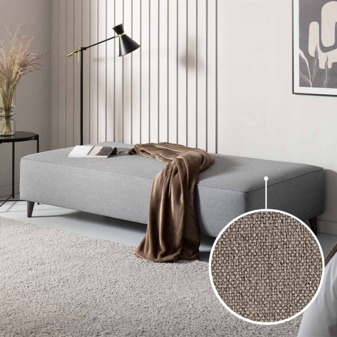 Sofa bed Bardolino with Seattle | grey-brown 